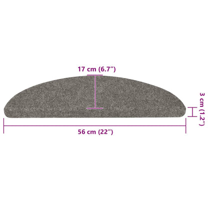 Stufenmatten Selbstklebend 30 Stk. Grau 56x17x3 cm