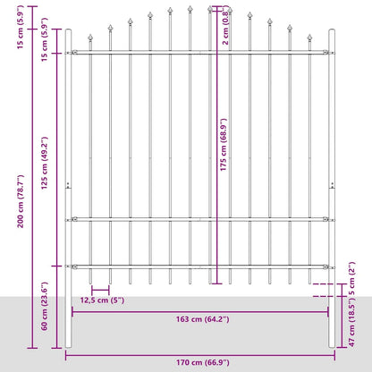Gartenzaun Grau 340 x 175 cm