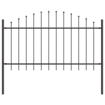 Gartenzaun Grau 680 x 100 cm Pulverbeschichteter Stahl