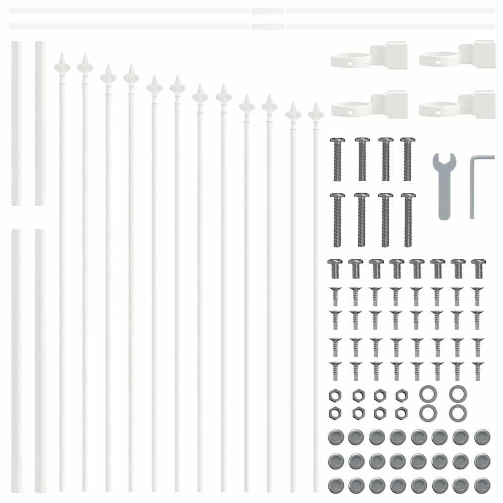 Gartenzaun Weiß 340 x 100 cm
