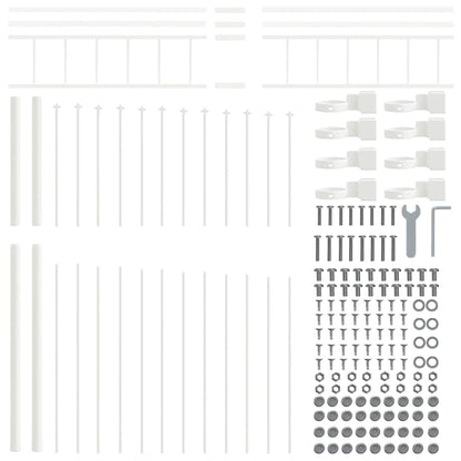 Gartenzaun Weiß 340 x 200 cm