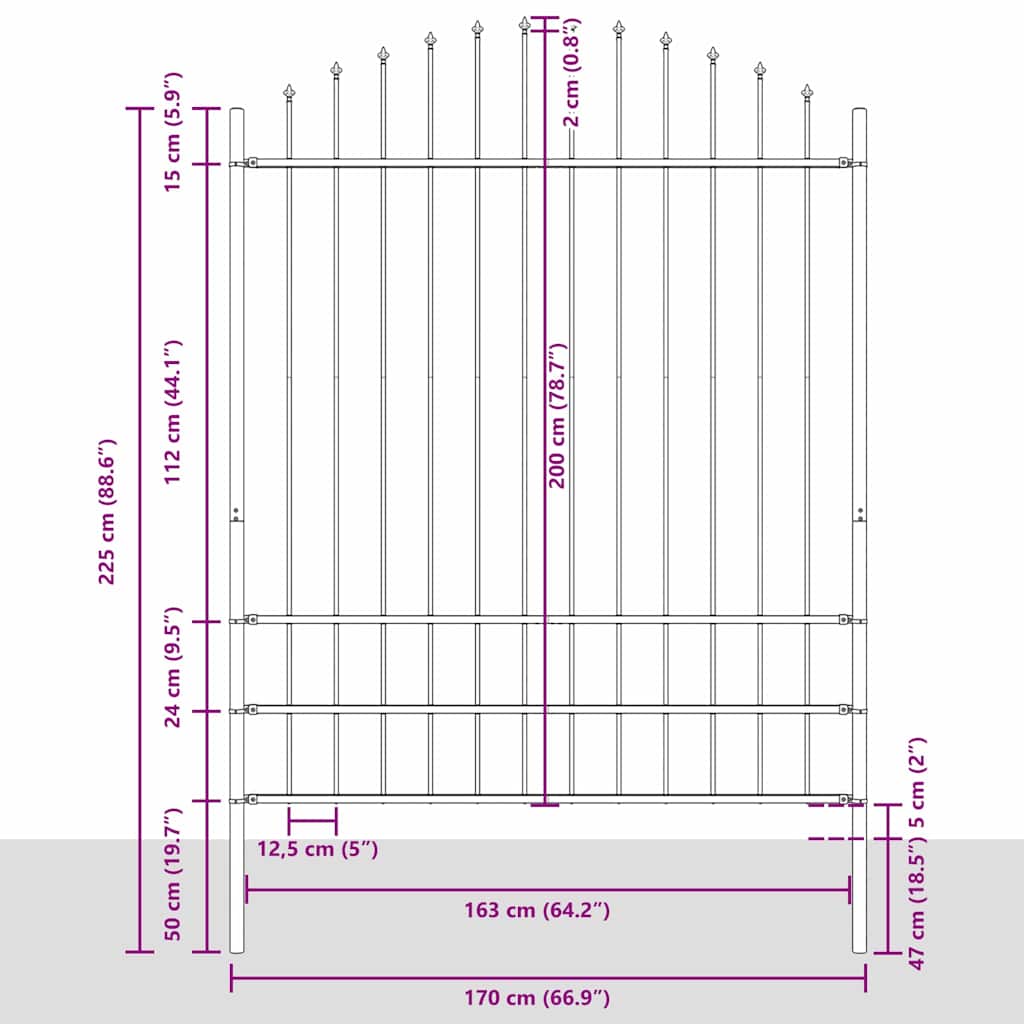 Gartenzaun Weiß 680 x 200 cm
