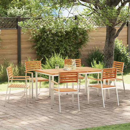 Garten-Ess-Set 7 pcs Braun Massives Teakholz