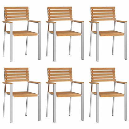 Garten-Ess-Set 7 pcs Braun Massives Teakholz