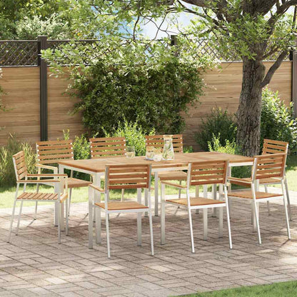 Garten Essgruppe 9 pcs Braun Massives Teakholz & Edelstahl