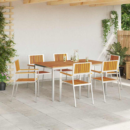 Garten Essgruppe 7 pcs Braun Akazie Massivholz
