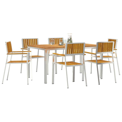 Garten Essgruppe 7 pcs Braun Akazie Massivholz