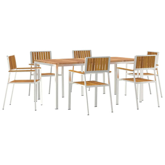 Garten Essgruppe 7 pcs Braun Akazie Massivholz