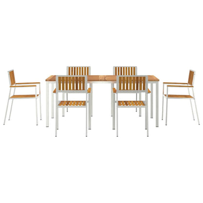 Garten Essgruppe 7 pcs Braun Akazie Massivholz