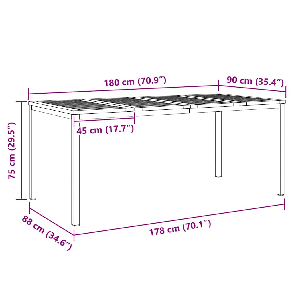 Garten Essgruppe 7 pcs Braun Akazie Massivholz