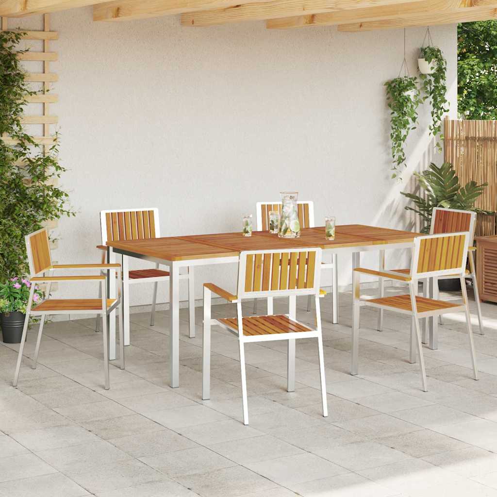 Garten Essgruppe 7 pcs Braun Akazie Massivholz