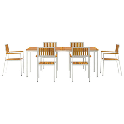Garten Essgruppe 7 pcs Braun Akazie Massivholz