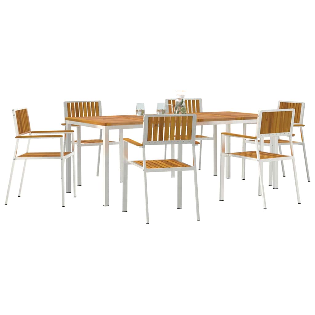 Garten Essgruppe 7 pcs Braun Akazie Massivholz