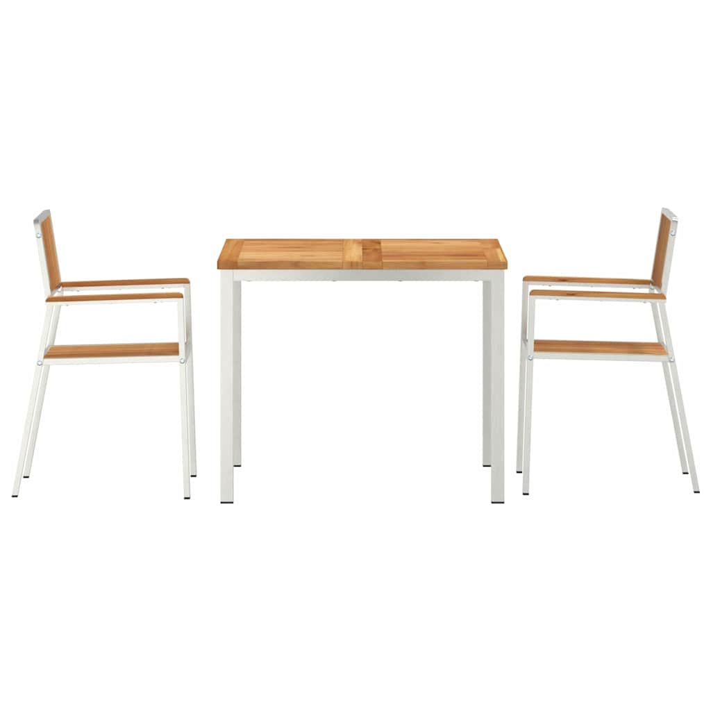 Garten Essgruppe 3 pcs Braun Teak-Massivholz