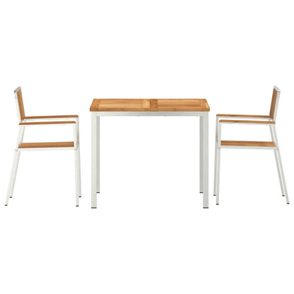 Garten Essgruppe 3 pcs Braun Teak-Massivholz