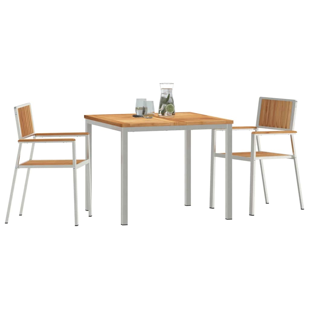 Garten Essgruppe 3 pcs Braun Teak-Massivholz