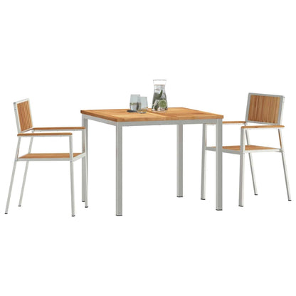 Garten Essgruppe 3 pcs Braun Teak-Massivholz