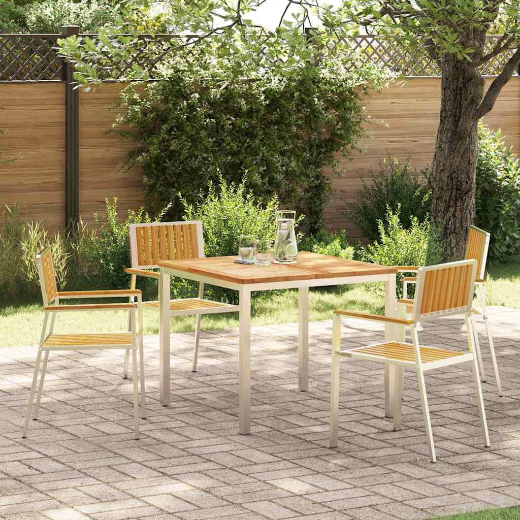 Garten Essgruppe 5 pcs Braun Teak-Massivholz