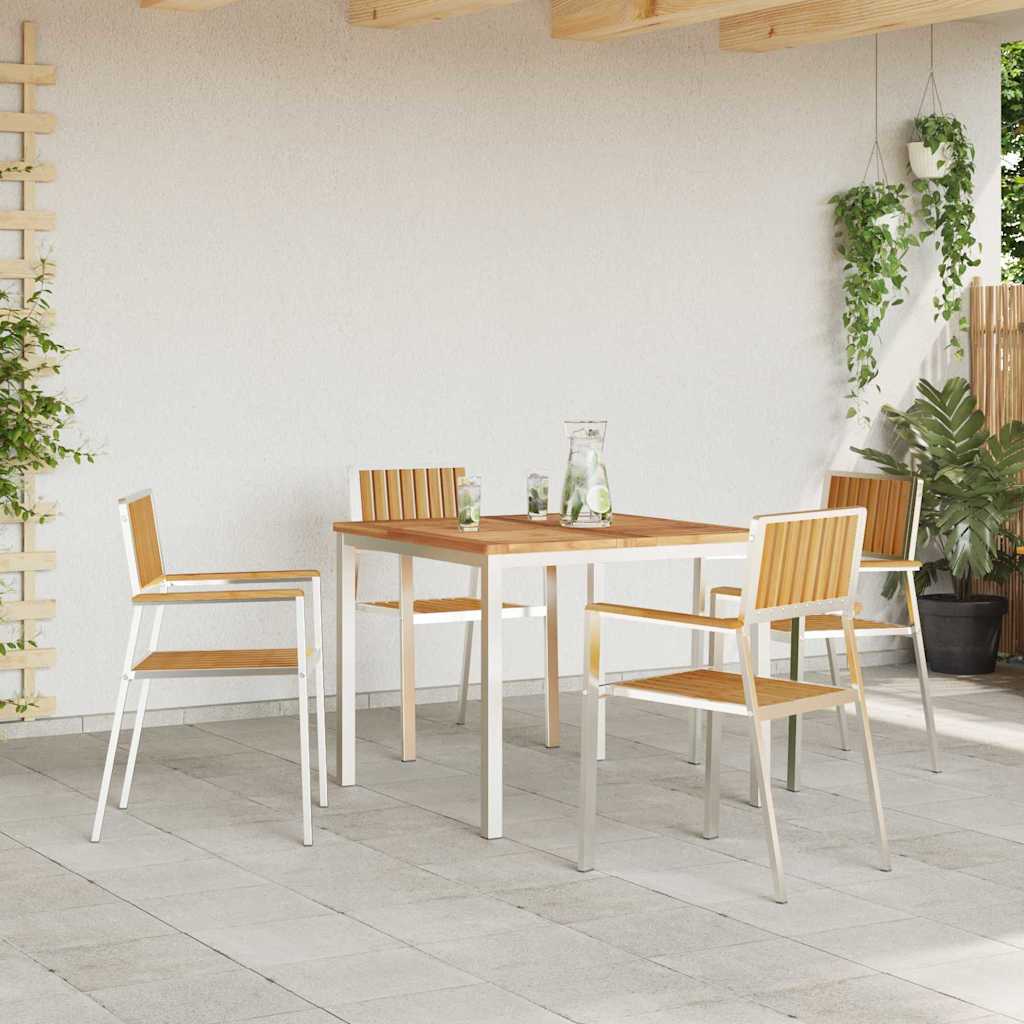 Garten Essgruppe 5 pcs Braun Teak-Massivholz
