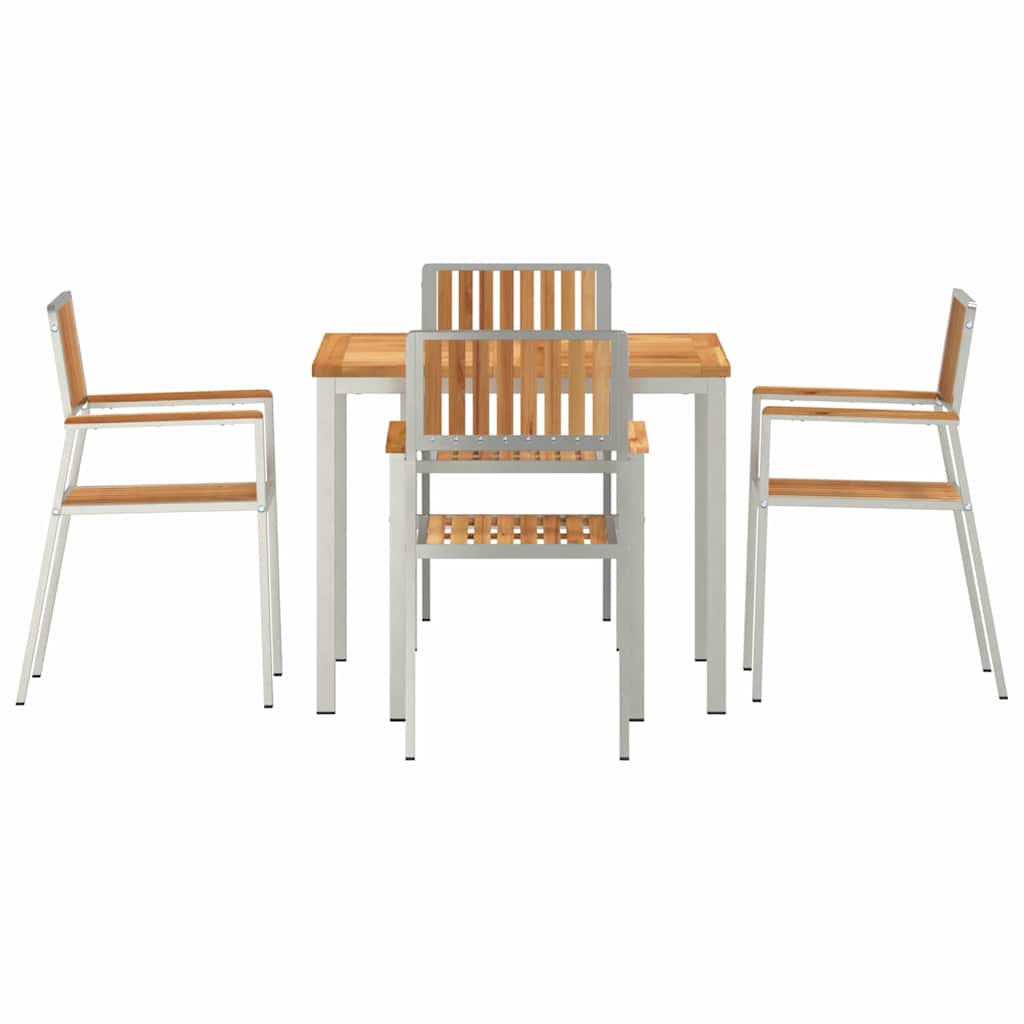 Garten Essgruppe 5 pcs Braun Teak-Massivholz