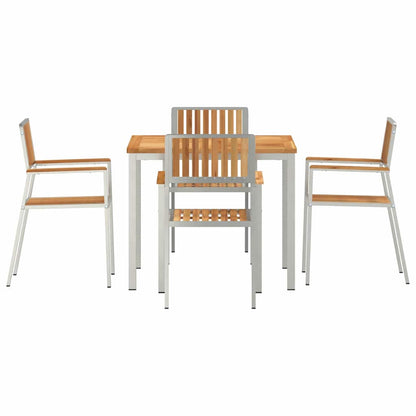 Garten Essgruppe 5 pcs Braun Teak-Massivholz