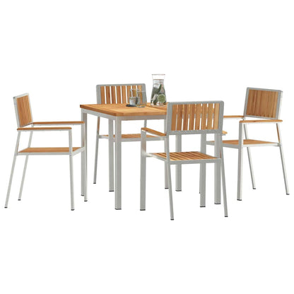 Garten Essgruppe 5 pcs Braun Teak-Massivholz