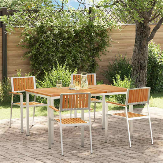Garten Essgruppe 5 pcs Braun Teak-Massivholz