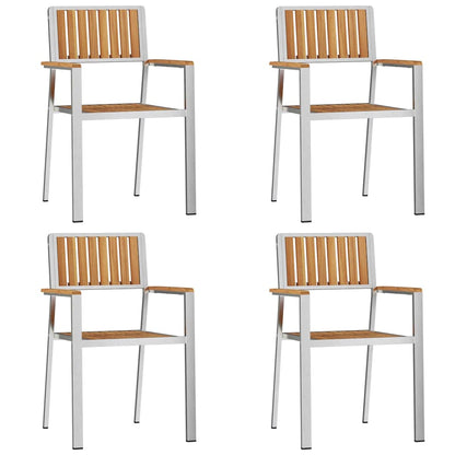 Garten Essgruppe 5 pcs Braun Teak-Massivholz