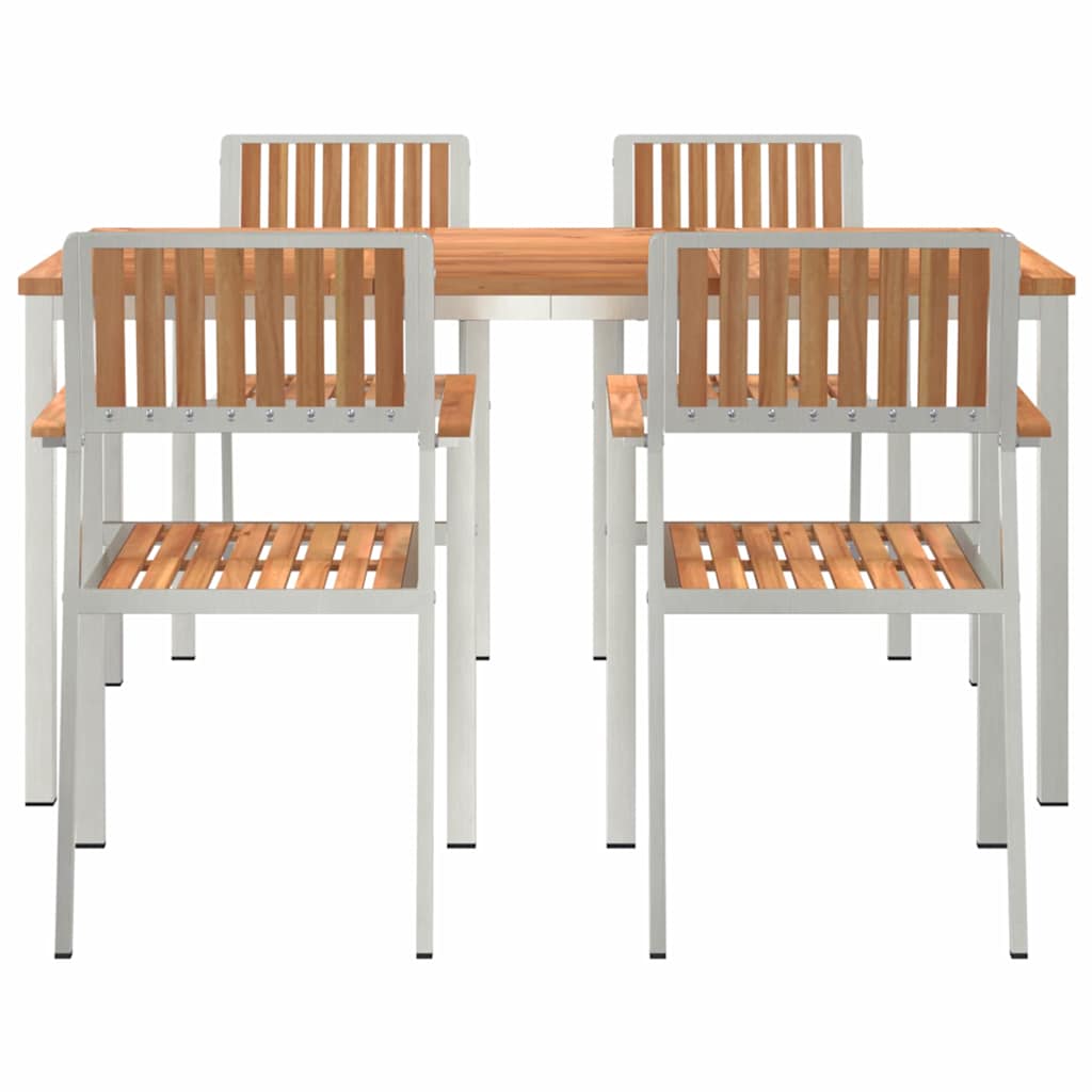 Garten Essgruppe 5 pcs Braun Teak-Massivholz