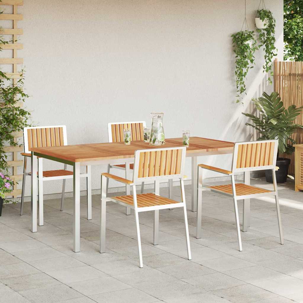 Garten Essgruppe 5 pcs Braun Teak-Massivholz