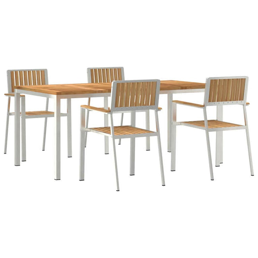 Garten Essgruppe 5 pcs Braun Teak-Massivholz