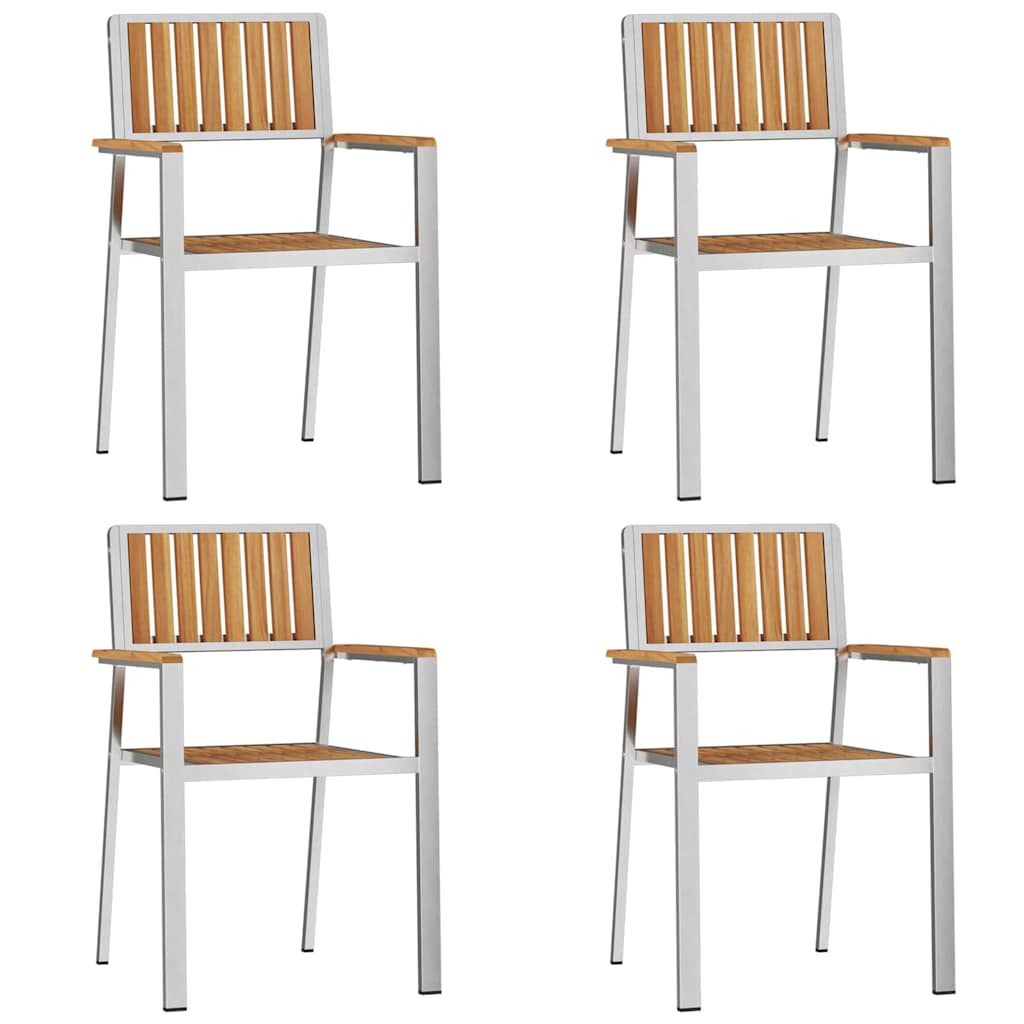 Garten Essgruppe 5 pcs Braun Teak-Massivholz