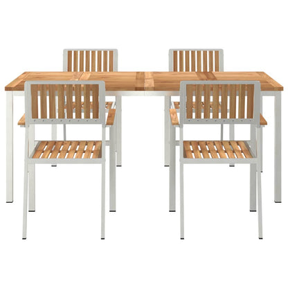 Garten Essgruppe 5 pcs Braun Teak-Massivholz
