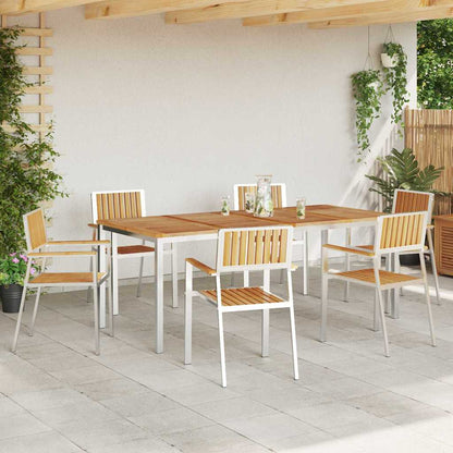 Garten Essgruppe 7 pcs Braun Teak-Massivholz