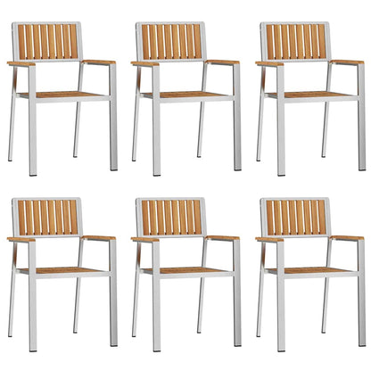 Garten Essgruppe 7 pcs Braun Teak-Massivholz