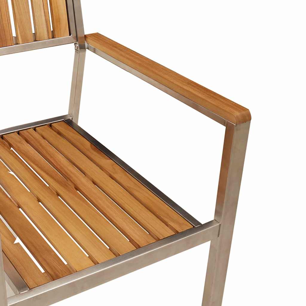 Garten Essgruppe 9 pcs Braun Teak-Massivholz