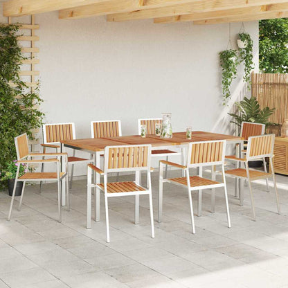 Garten Essgruppe 9 pcs Braun Teak-Massivholz