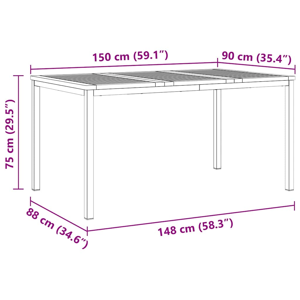 Garten Essgruppe 5 pcs Massivholz Akazie