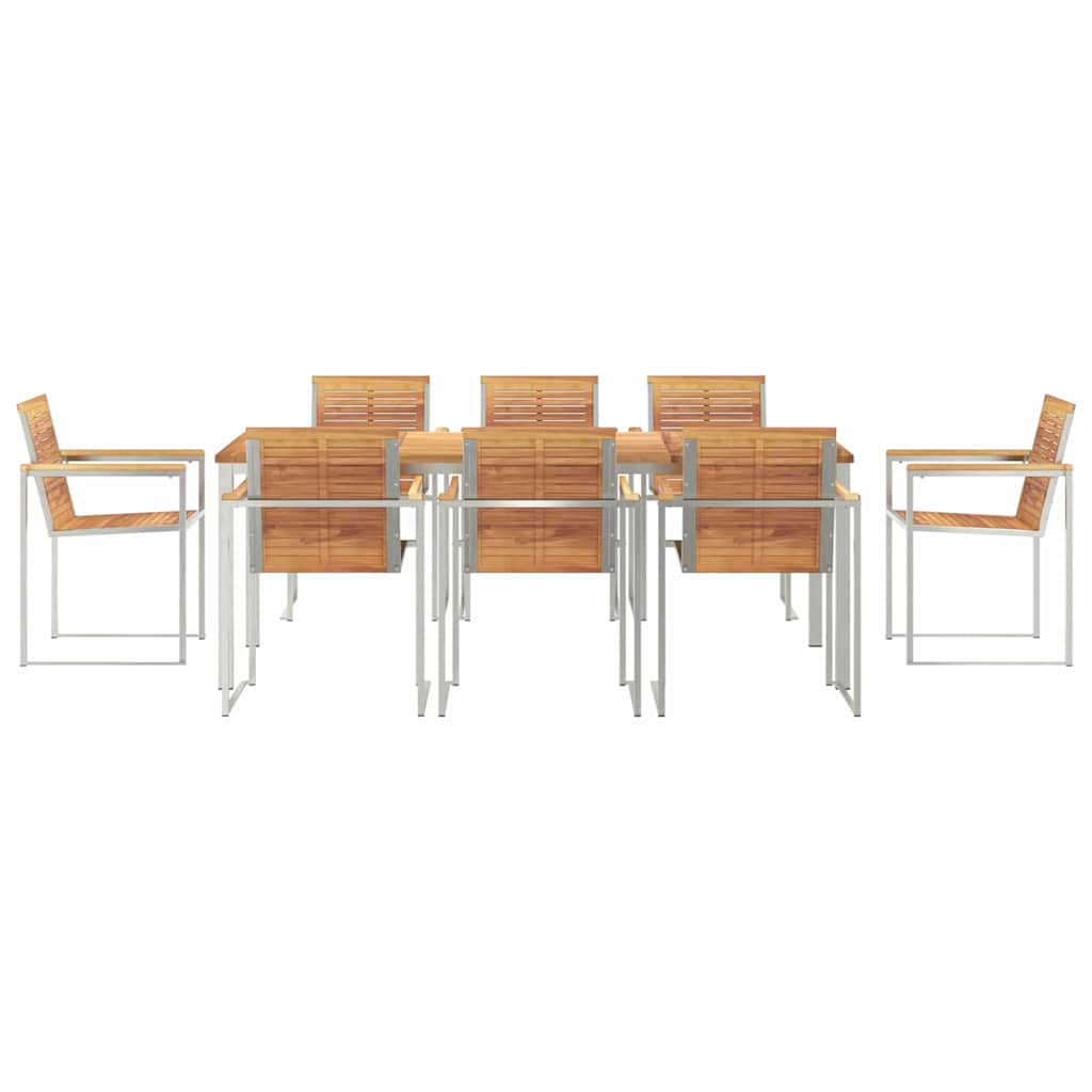 Garten Essgruppe 9 pcs Massivholz Teak