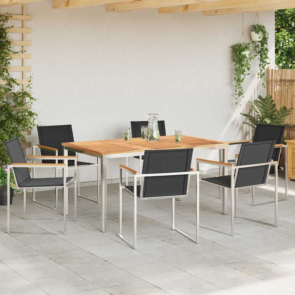 Garten Essgruppe 7 pcs Massivholz Teak
