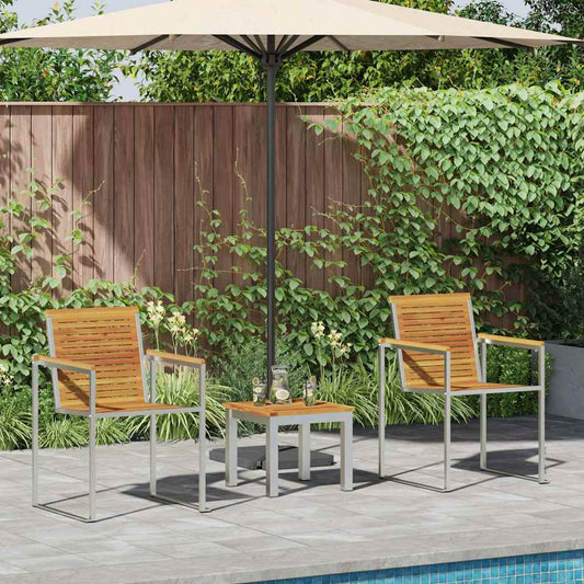 Sonnenliege 3 pcs Braun 200 x 60 x 88cm Massivholz Akazie