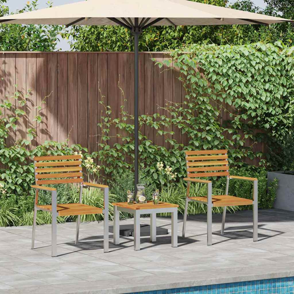 Garten-Ess-Set 3 pcs Braun Massives Akazienholz