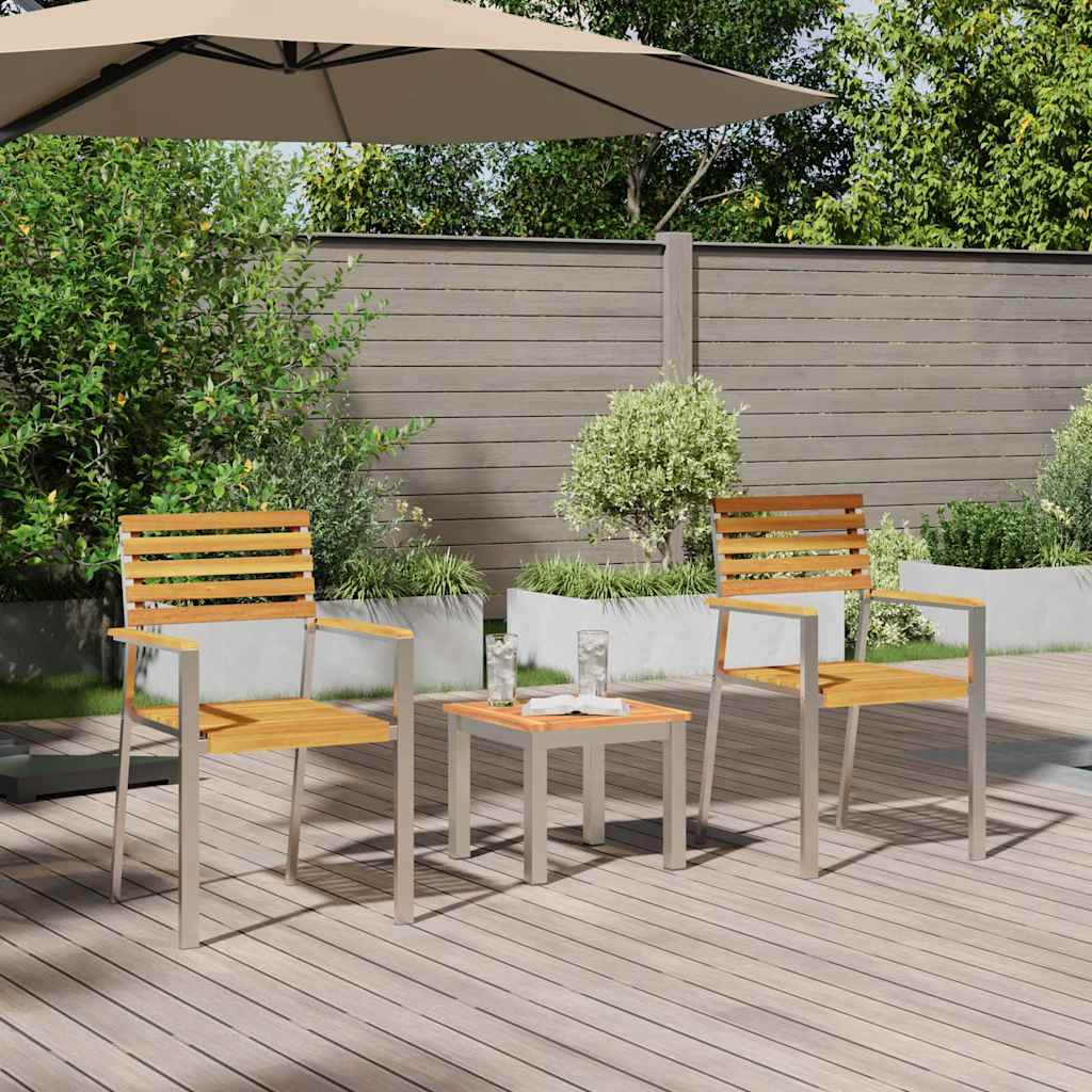 Garten-Ess-Set 3 pcs Braun Massives Akazienholz