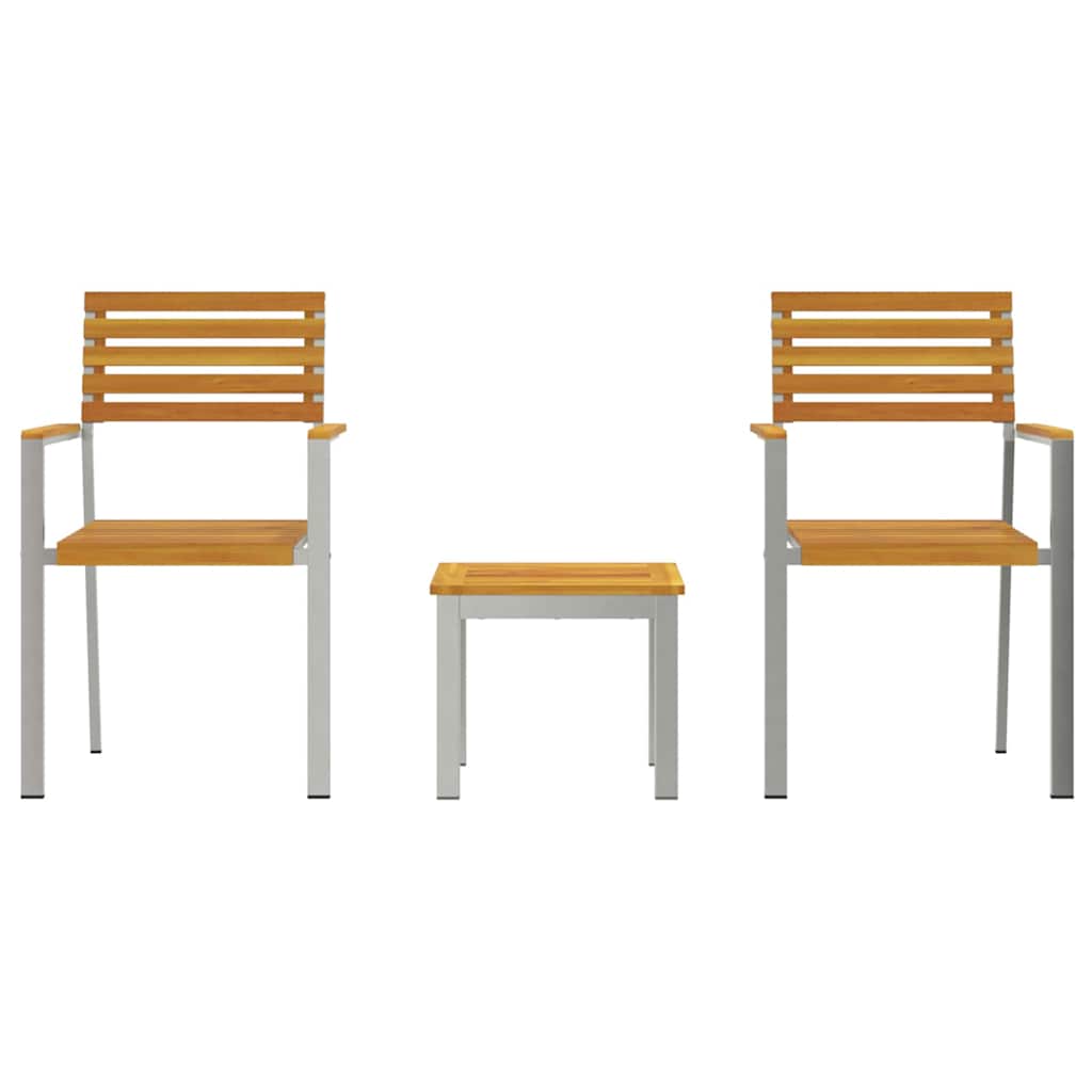 Garten-Ess-Set 3 pcs Braun Massives Akazienholz