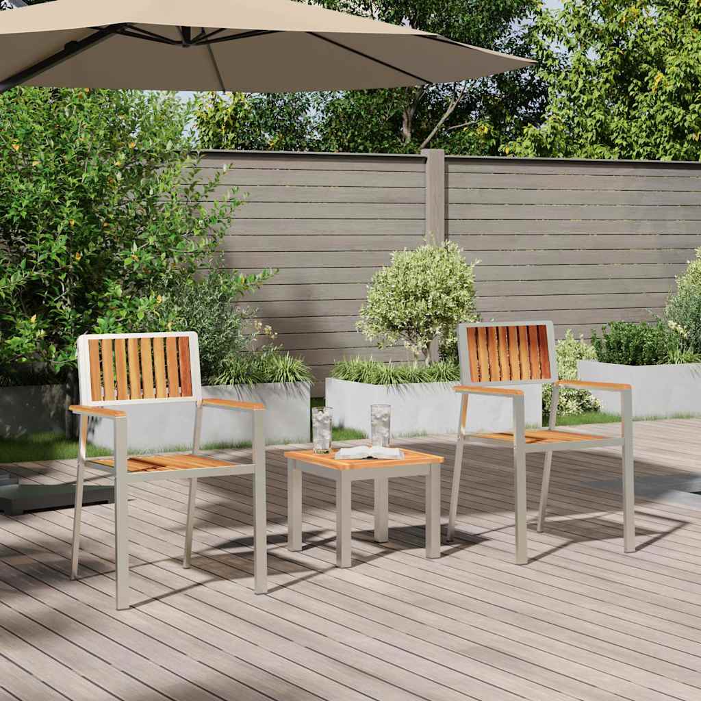 Garten Essgruppe mit Kissen 3 pcs Braun Massivholz Akazie