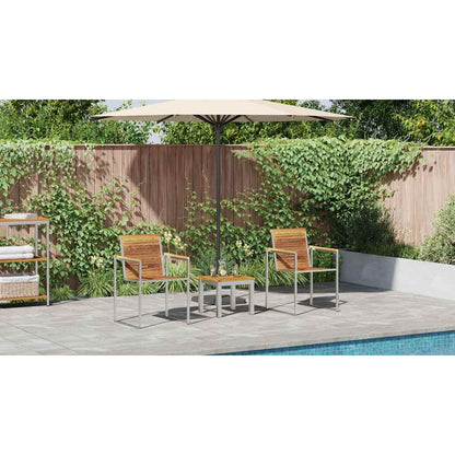 Sonnenliege 3 pcs Braun 200 x 60 x 88cm Massivholz Teak