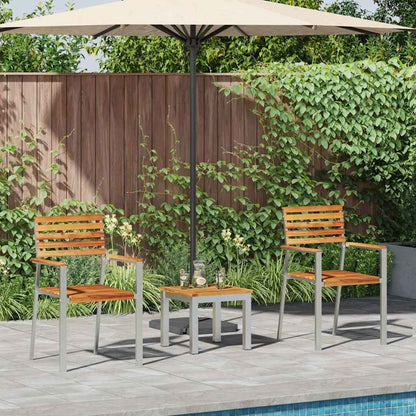 Garten Essgruppe 3 pcs Braun Massivholz Teak