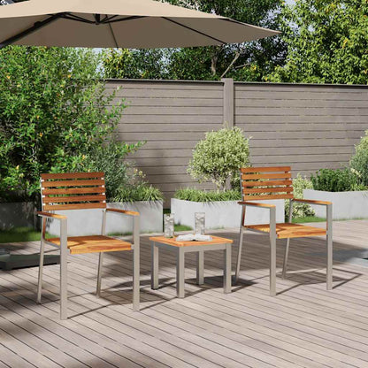 Garten Essgruppe 3 pcs Braun Massivholz Teak