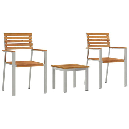 Garten Essgruppe 3 pcs Braun Massivholz Teak
