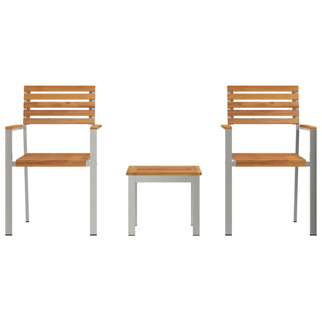 Garten Essgruppe 3 pcs Braun Massivholz Teak